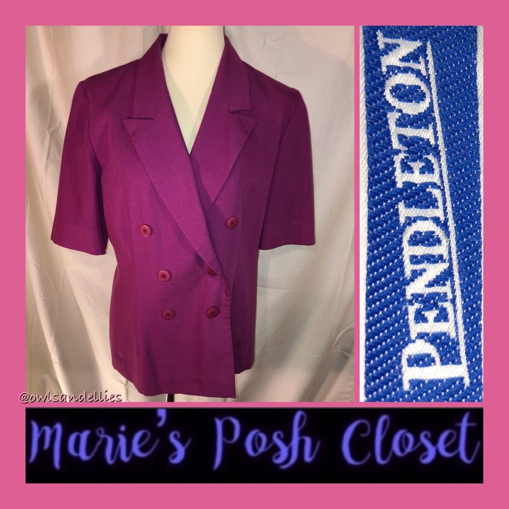 Vintage Pink Short Sleeved Blazer Size 12